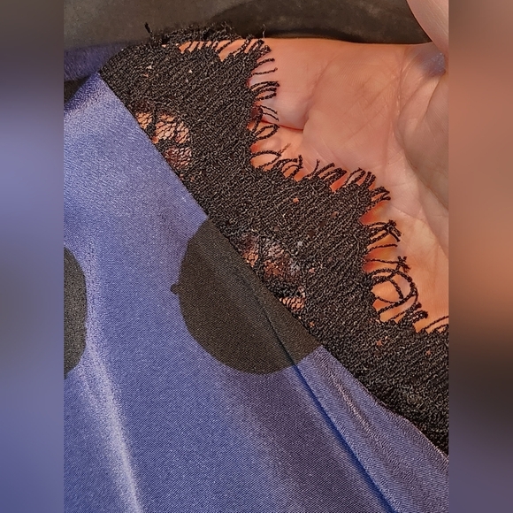 Coreylynn Calter Sleeveless Open Back Polkadot Dress Blue & Black Size 8 - Picture 8 of 9